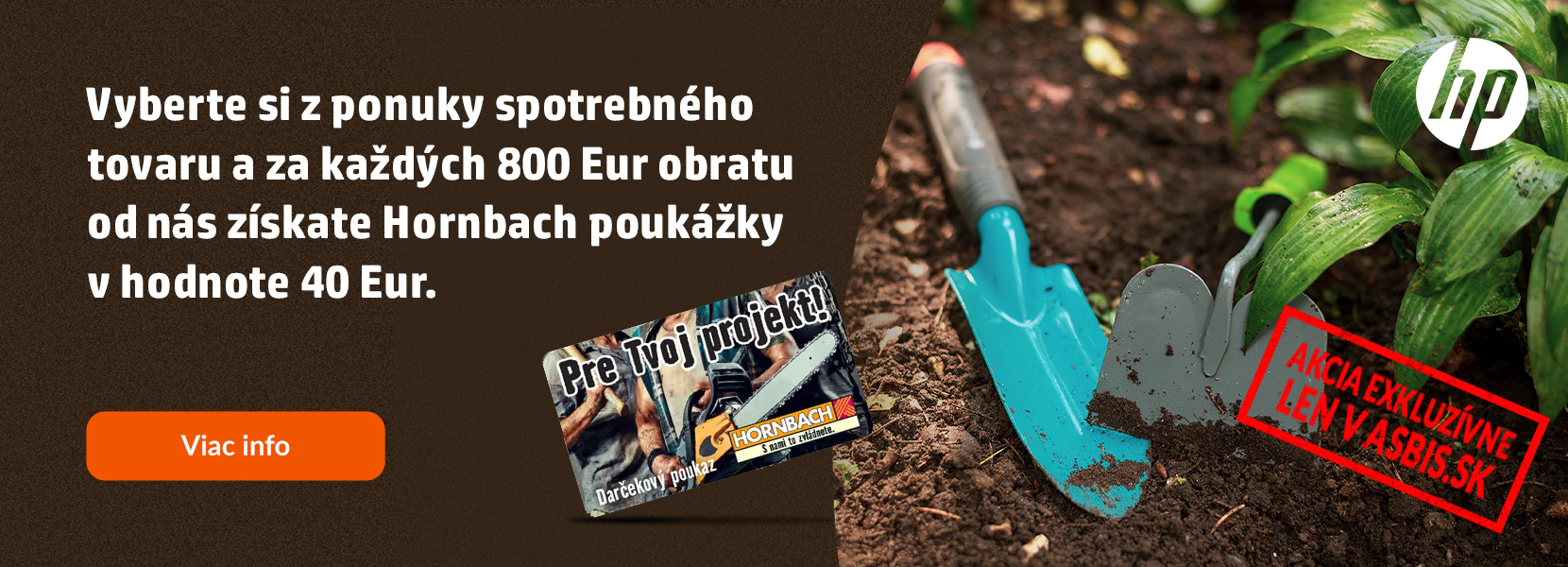 HP spotrebný tovar s poukážkou Hornbach