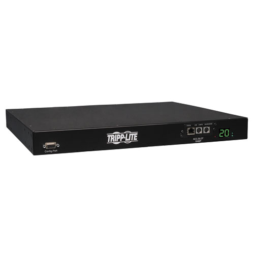 TrippLite Single-Phase ATS / Switched PDU, 16/20A 200-240V, 1U Horizontal Rackmount, 8 C13 and 2 C19 outlets, 2 C20 inp