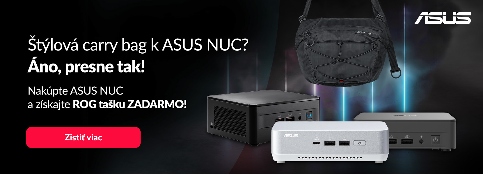 Nakúpte ASUS NUC a získajte štýlovu ROG tašku zadarmo